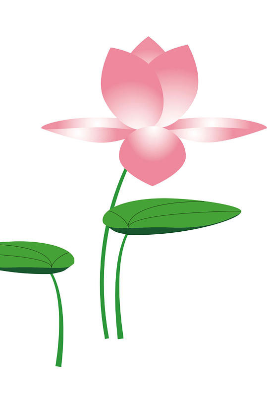 精美水彩绘荷花矢量素材