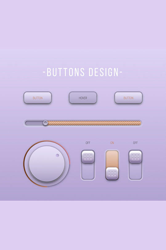 精美紫色按钮矢量素材