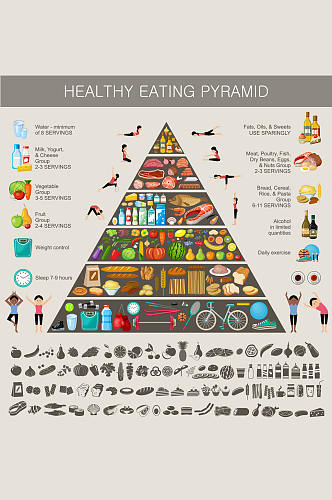 精美食物金字塔矢量素材