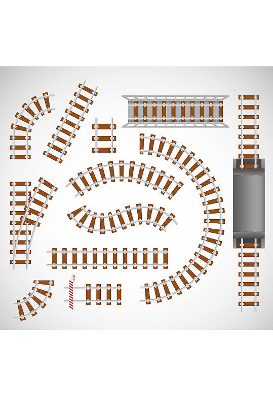 12款铁路轨道设计矢量素材