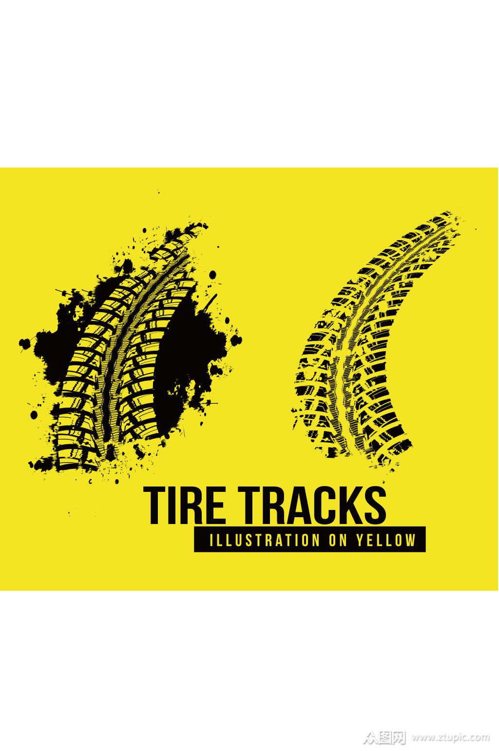 众图网独家提供2款黑色轮胎印设计矢量图素材免费下载,本作品是由60