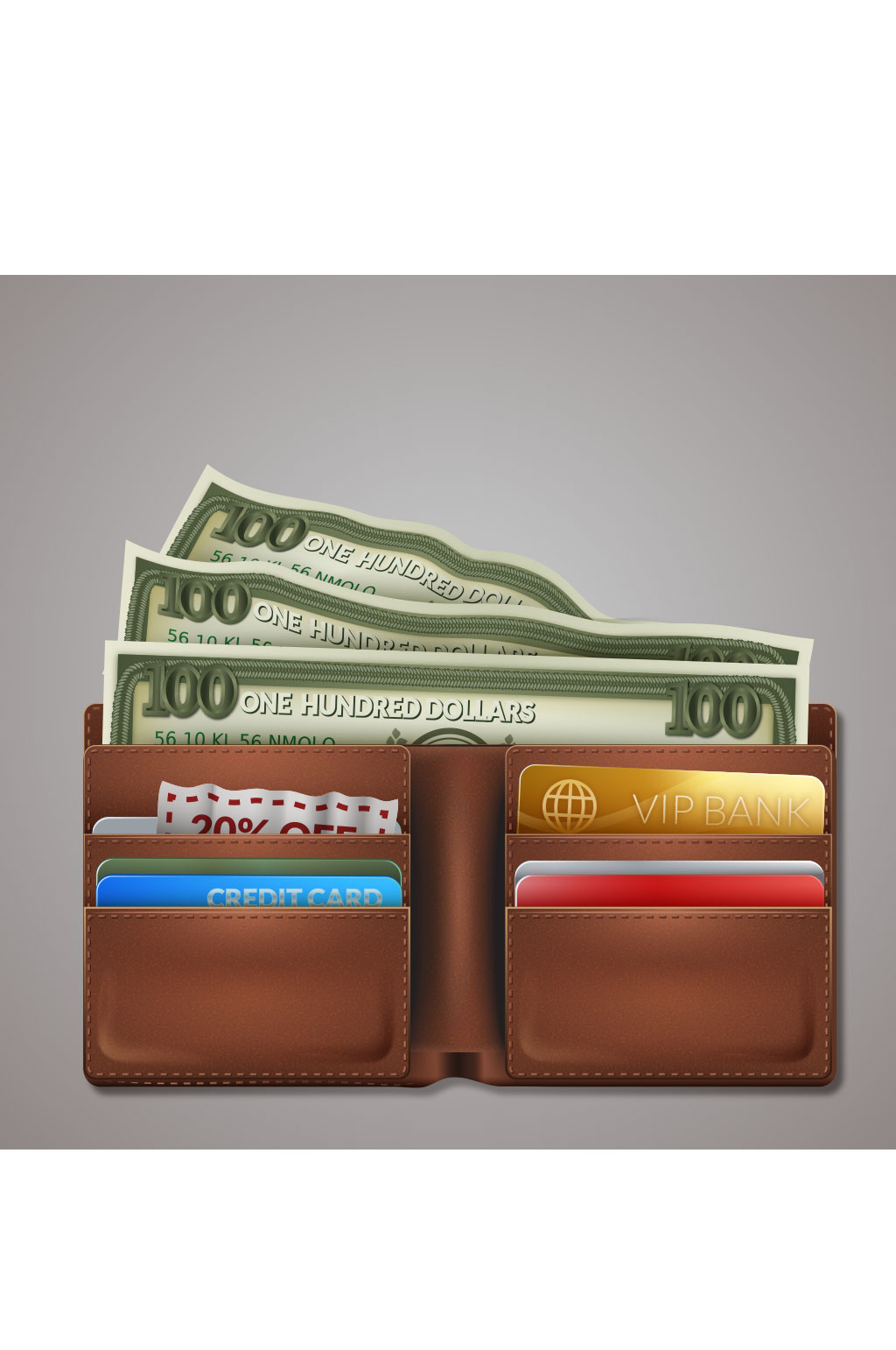 精美彩色时尚钱包设计元素素材矢量