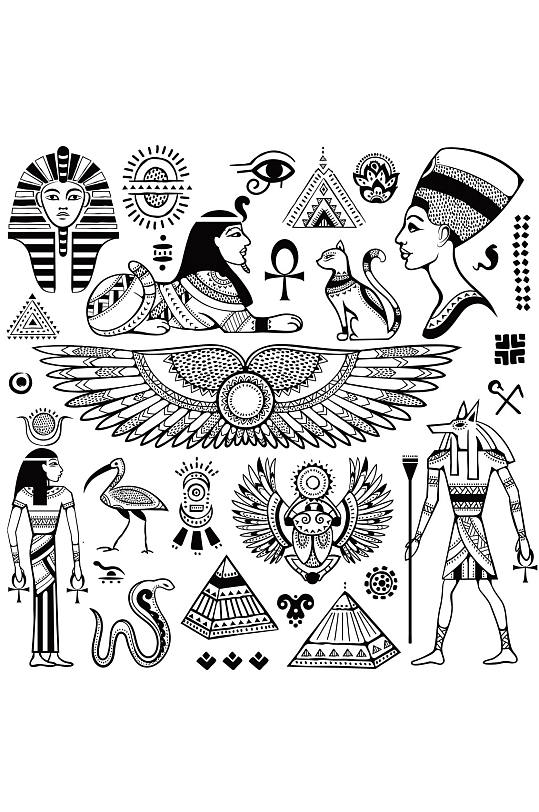 卡通埃及元素图标素材模板下载-编号581662-众图网