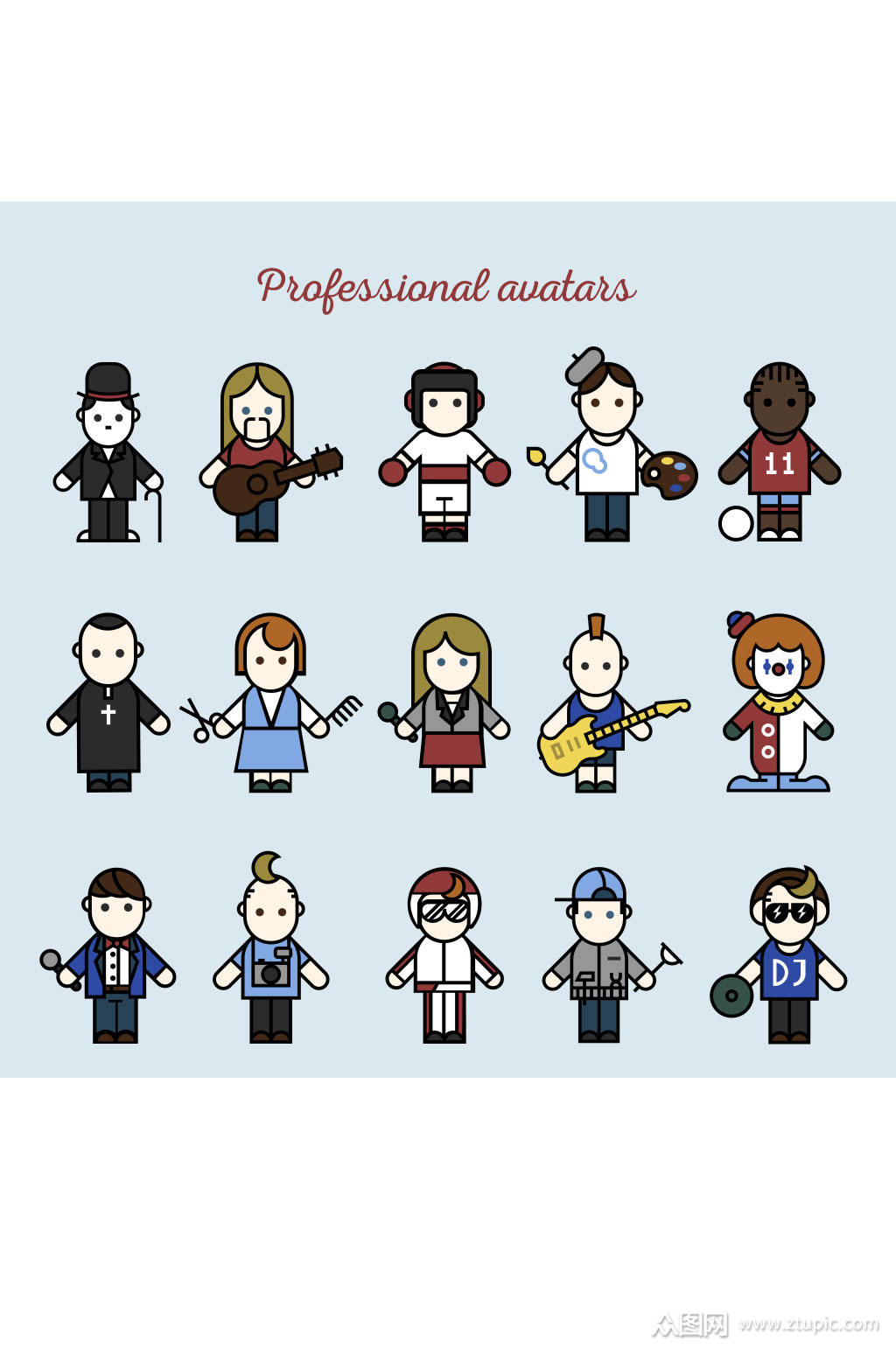 15款创意职业人物矢量图