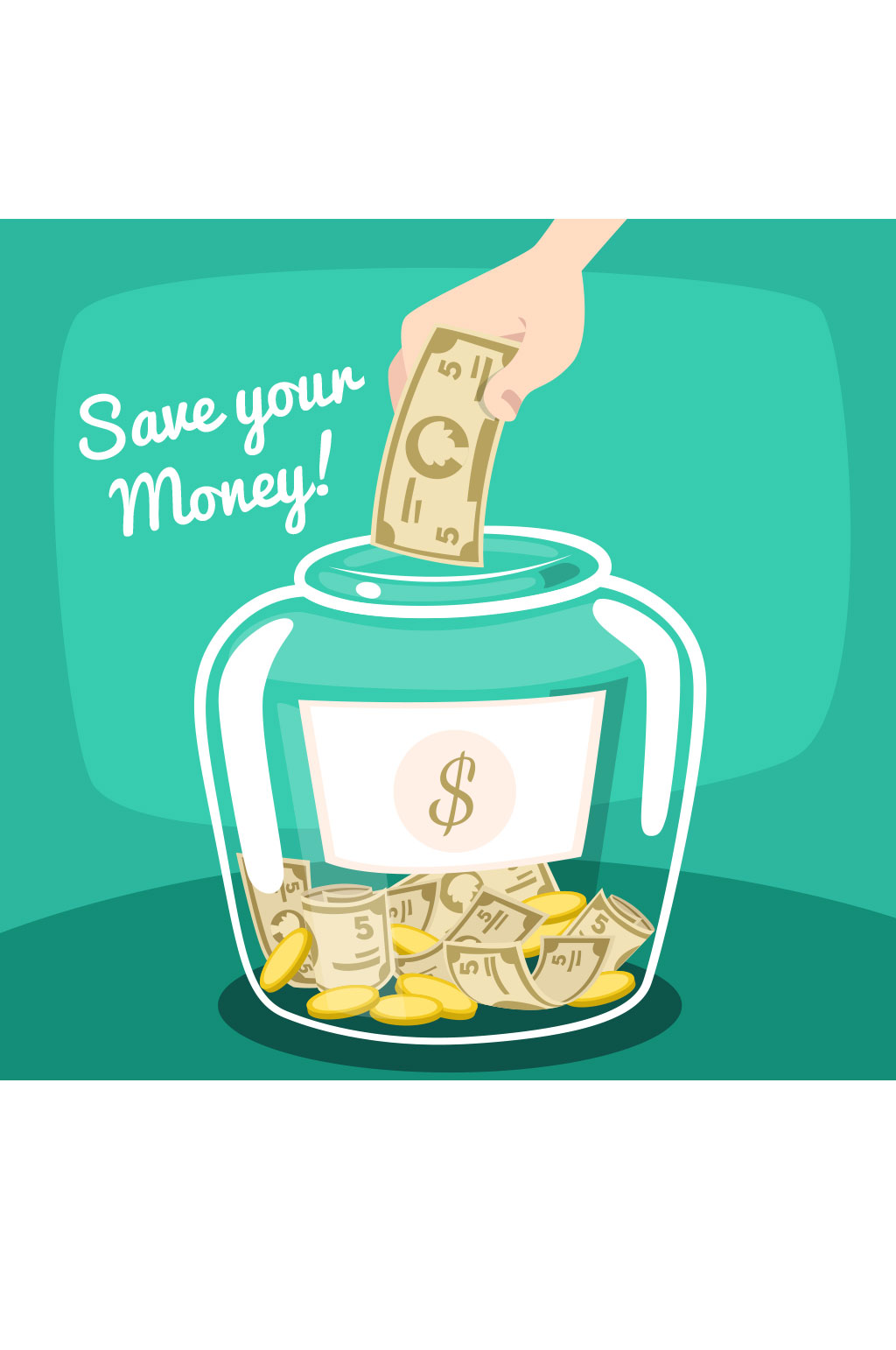 创意攒钱插画矢量素材