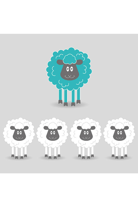 大合集cdr水彩绘农场动物矢量素材卡通图案绵羊背景素材681269