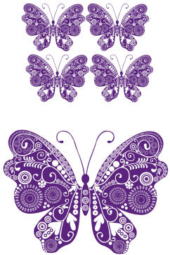 精美紫色蝴蝶矢量素材