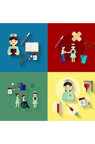 4款创意医疗插画矢量素材