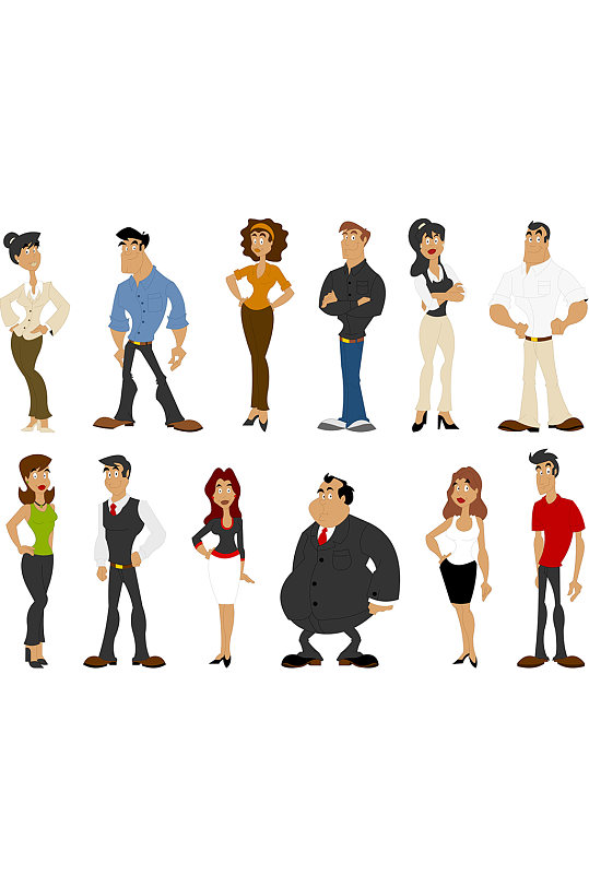 精美漫画风人物矢量素材