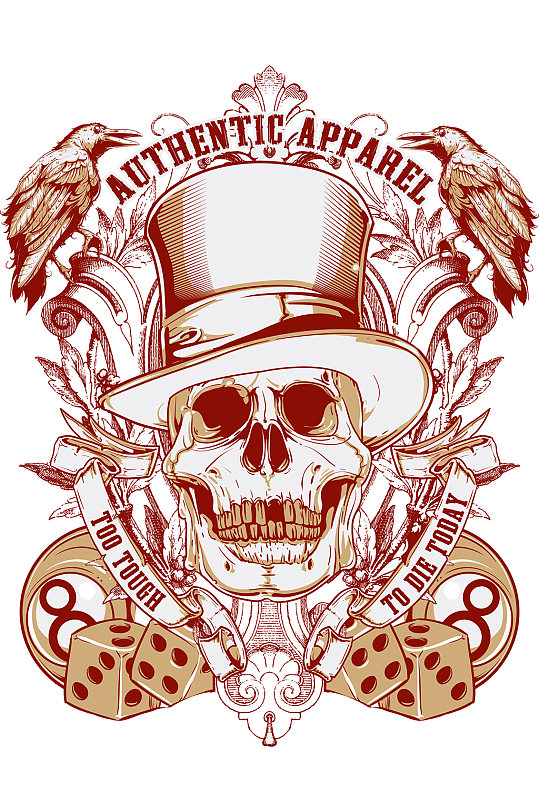 彩色时尚骷髅精美设计矢量元素素材