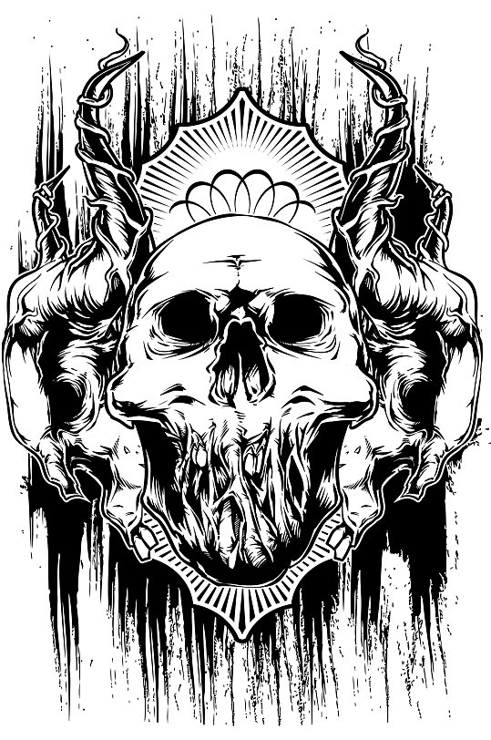 彩色时尚骷髅精美设计矢量元素素材