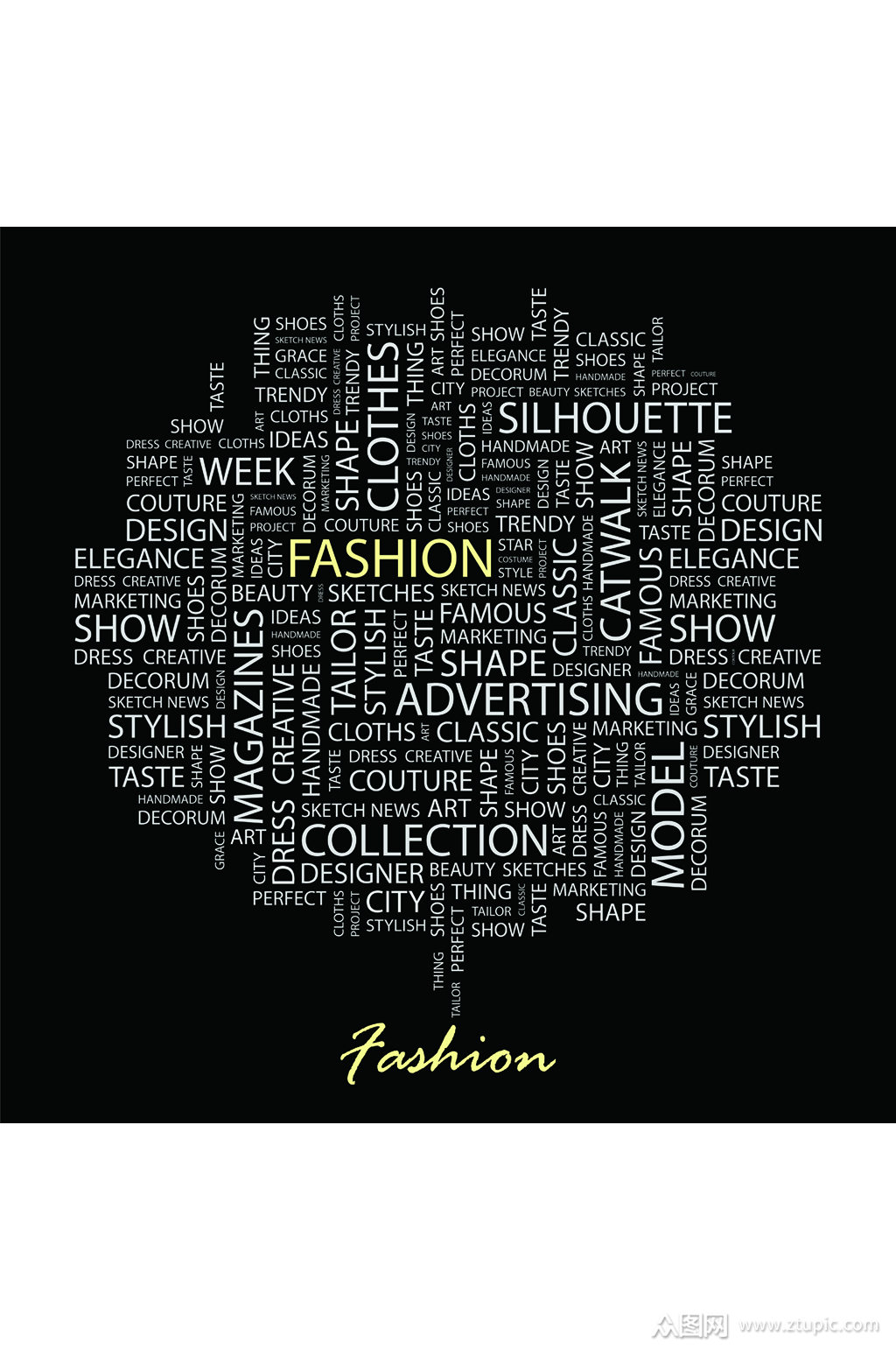 精美艺术字组成的图形矢量素材素材