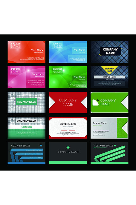 时尚精美商务名片设计元素矢量素材模板下载-编号787613-众图网