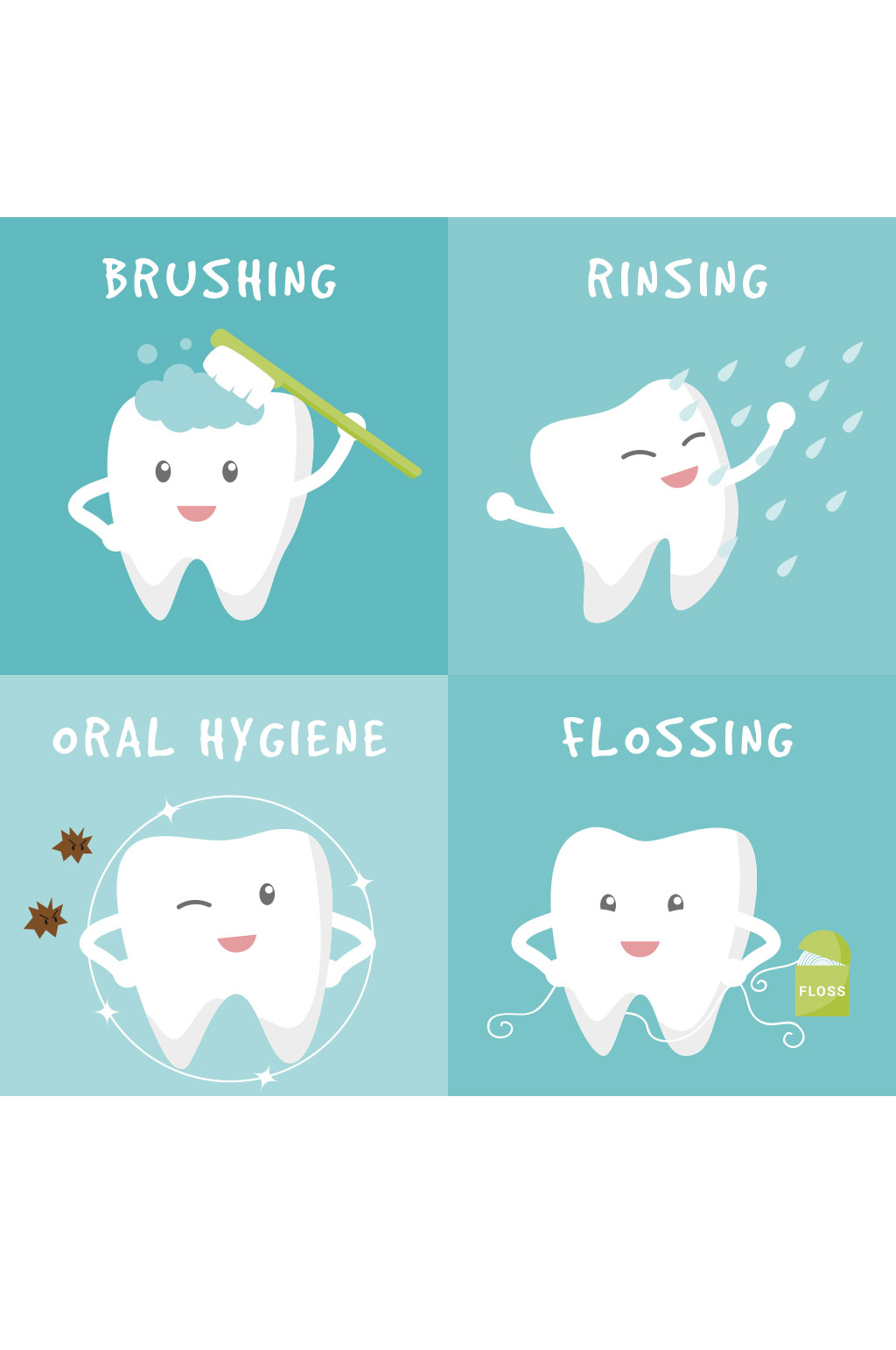 精美彩色时尚牙齿设计元素素材矢量