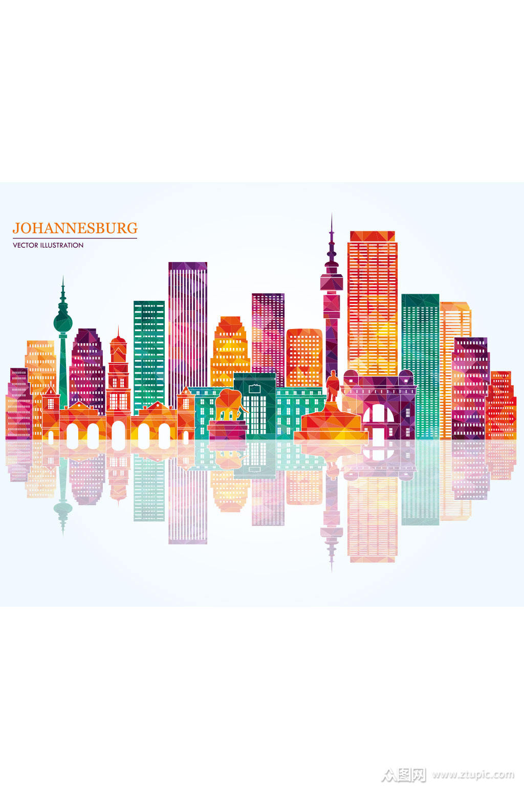 精美时尚彩色城市设计元素素材矢量