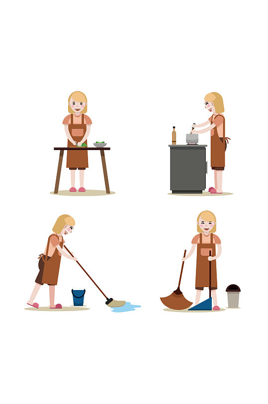 精品保洁阿姨设计元素