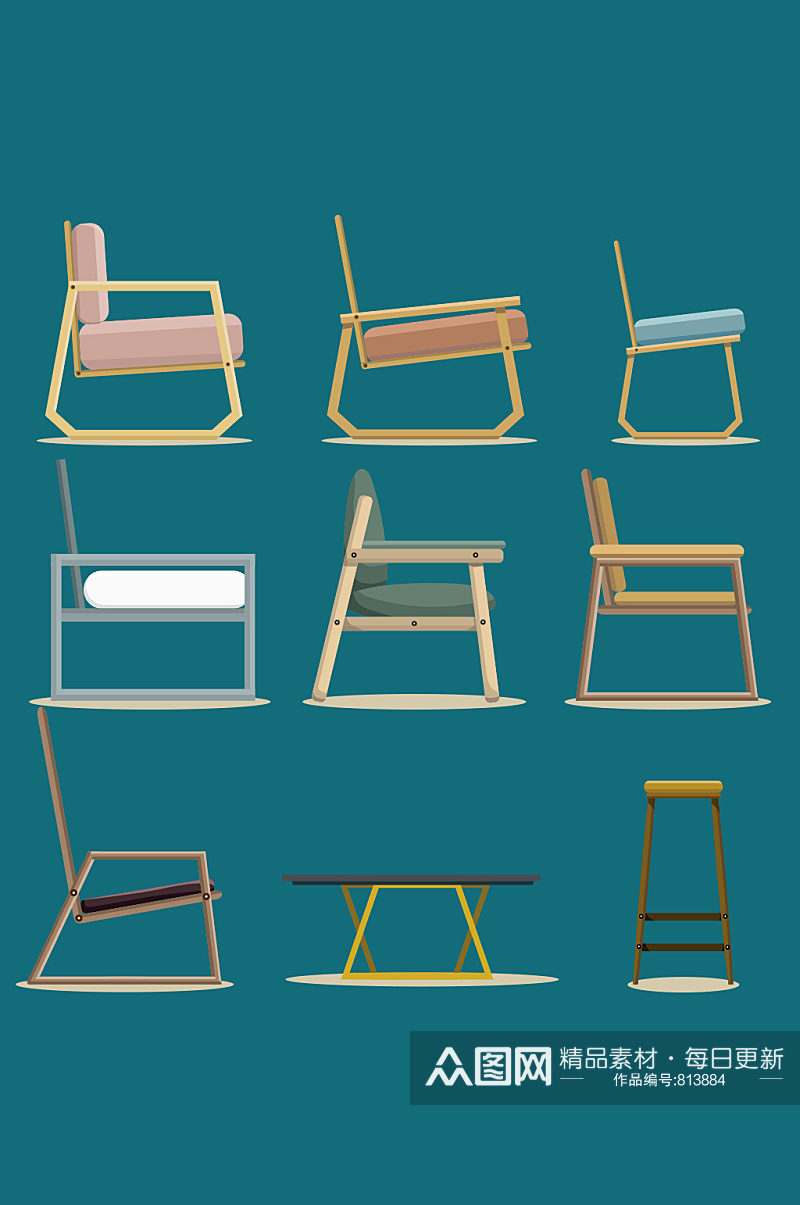 多款椅子矢量元素设计素材