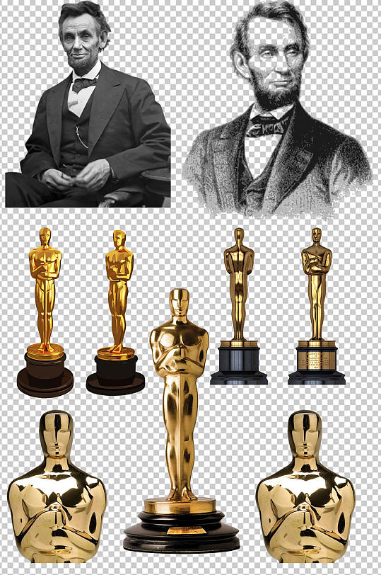 精美简约林肯奥斯卡小金人设计元素素材矢量