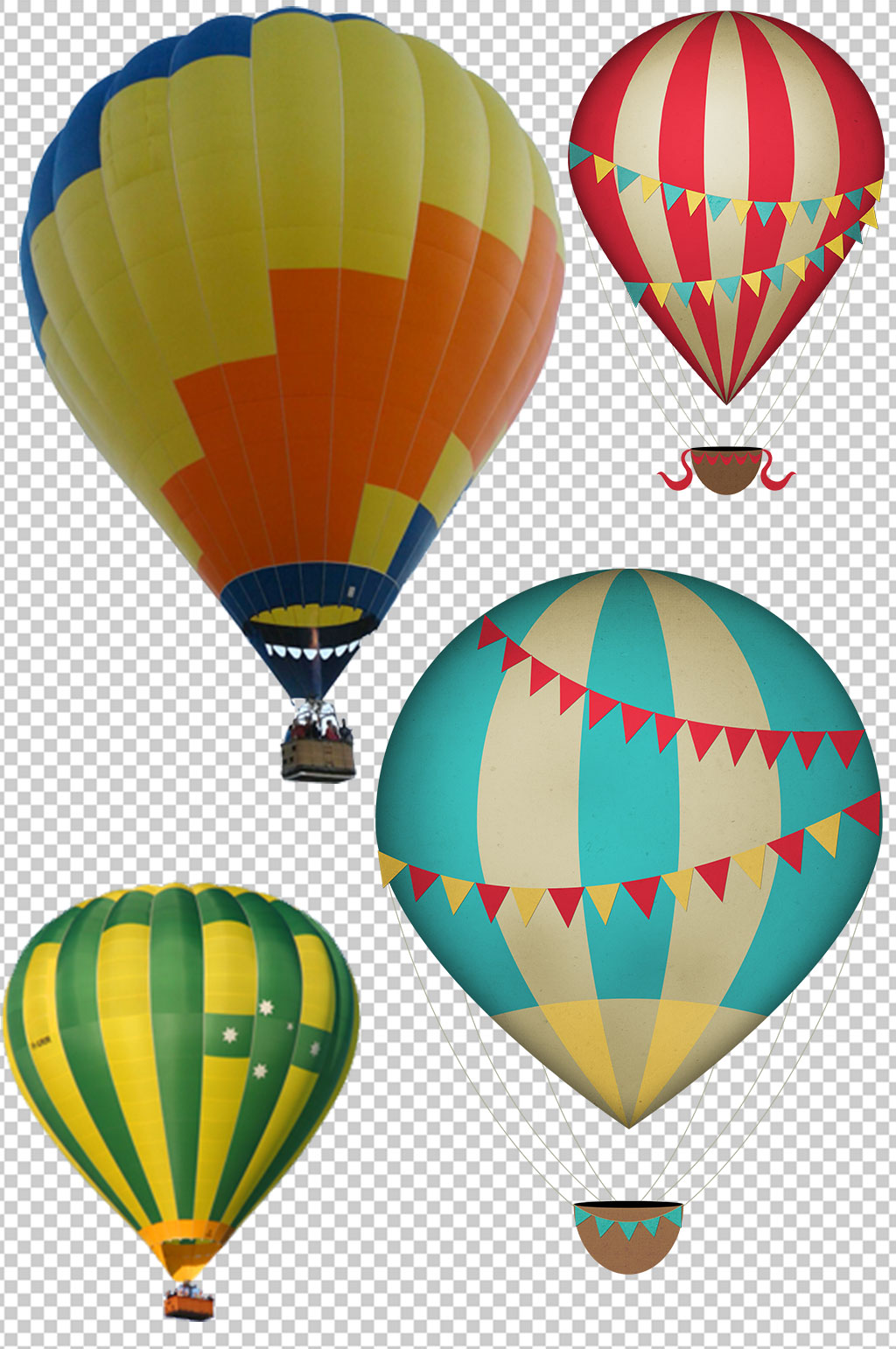 精美简约热气球设计元素素材矢量