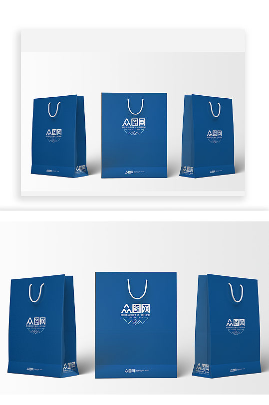 不同规格手提袋样机效果图-众图网