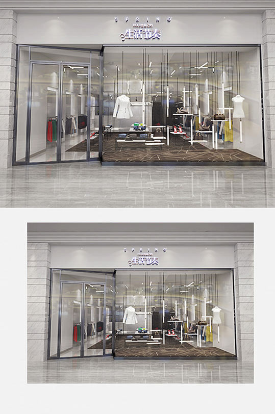 门头设计展示场景样机服装店卫衣模特样机立即下载立即下载商场橱窗