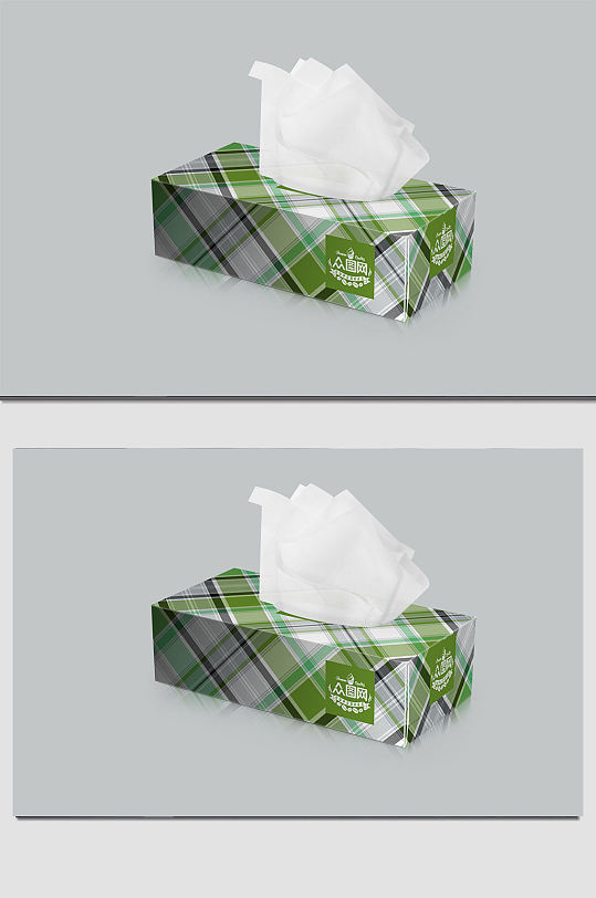 条纹抽纸盒纸巾盒样机贴图-众图网