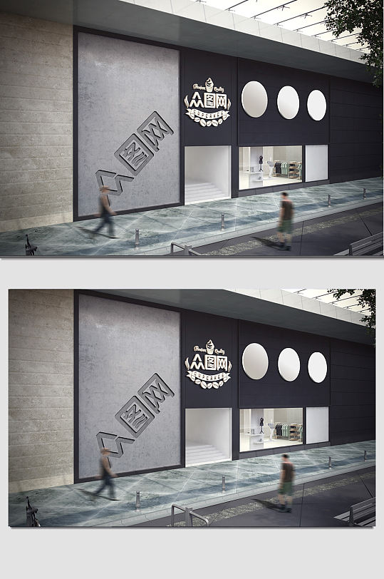 户外高端简约门头招牌样机logo门头设计律师事务所门头效果图