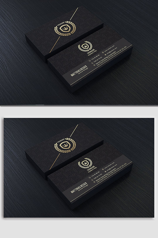 黑色大气简约名片样机