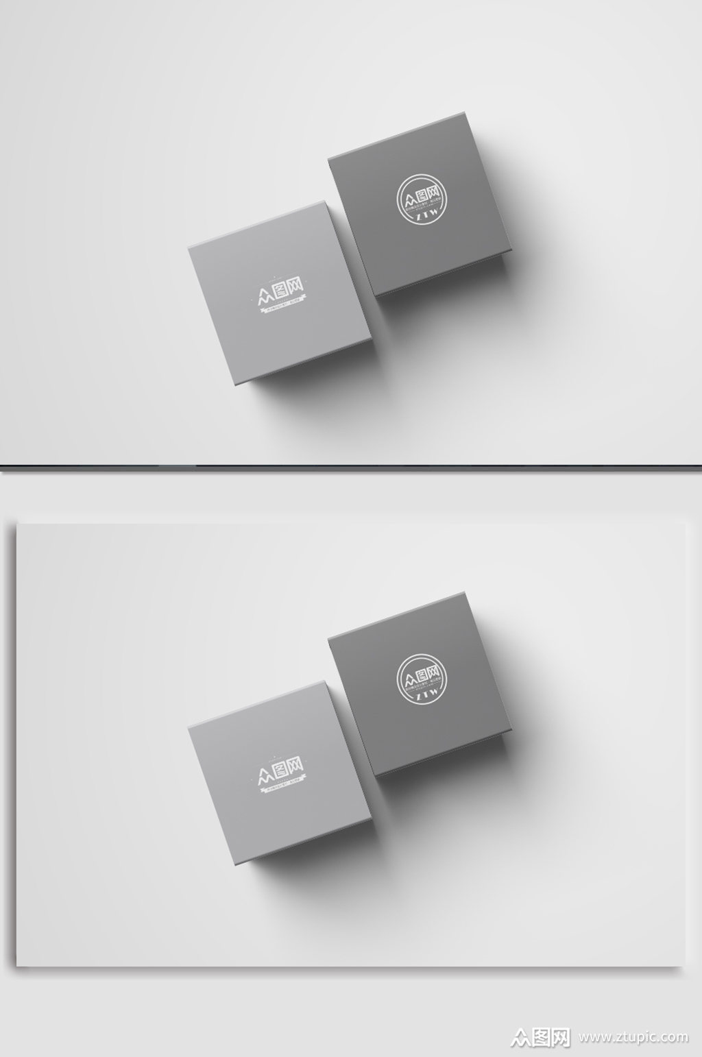 简约时尚灰色盒子包装素材