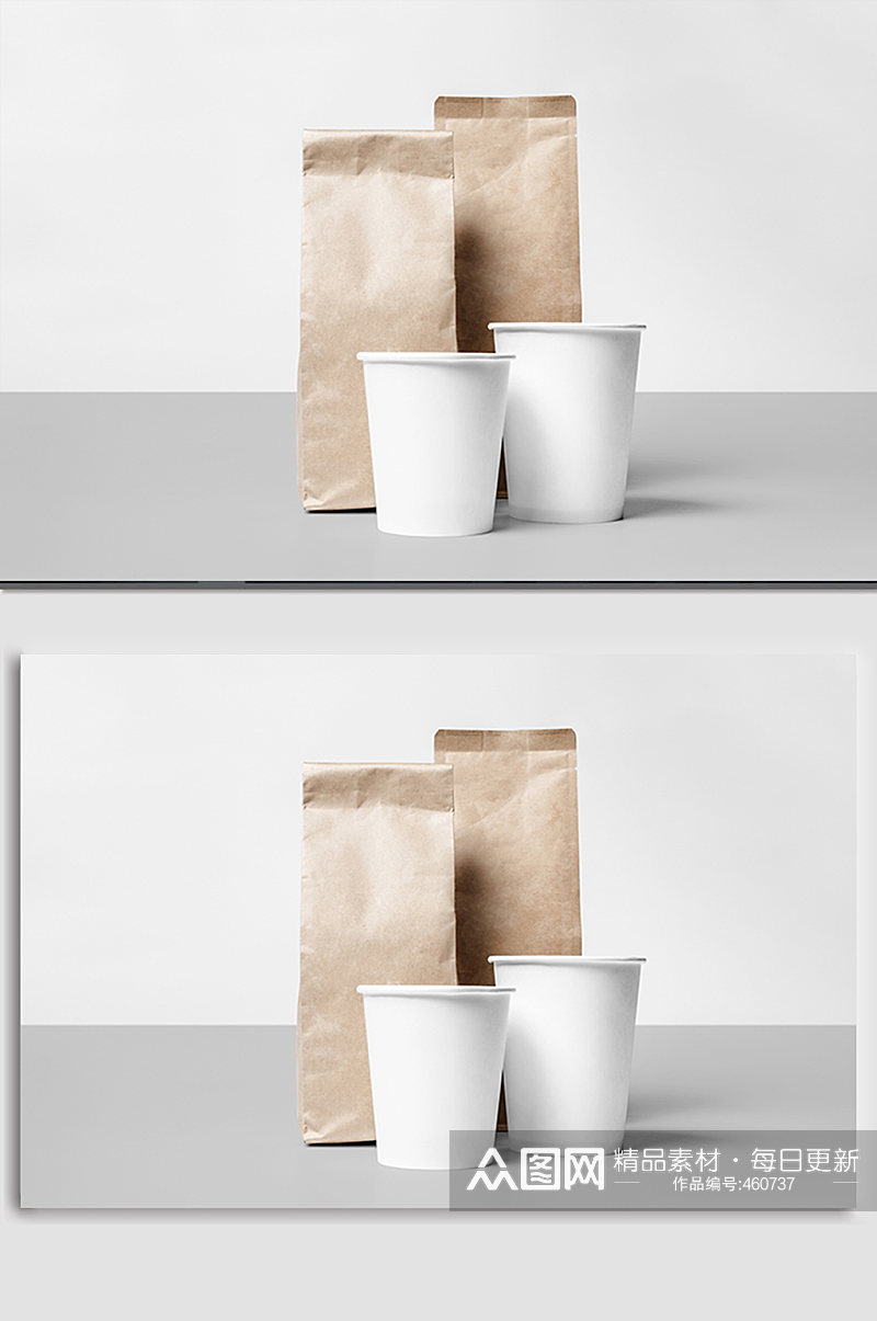 空白咖啡杯包装样机素材