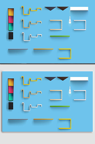 墙面书架造型样机素材