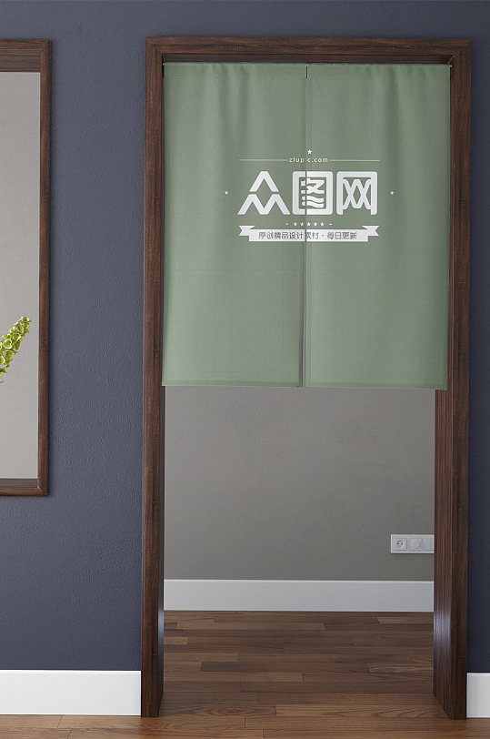 日式帘子门帘样机-众图网