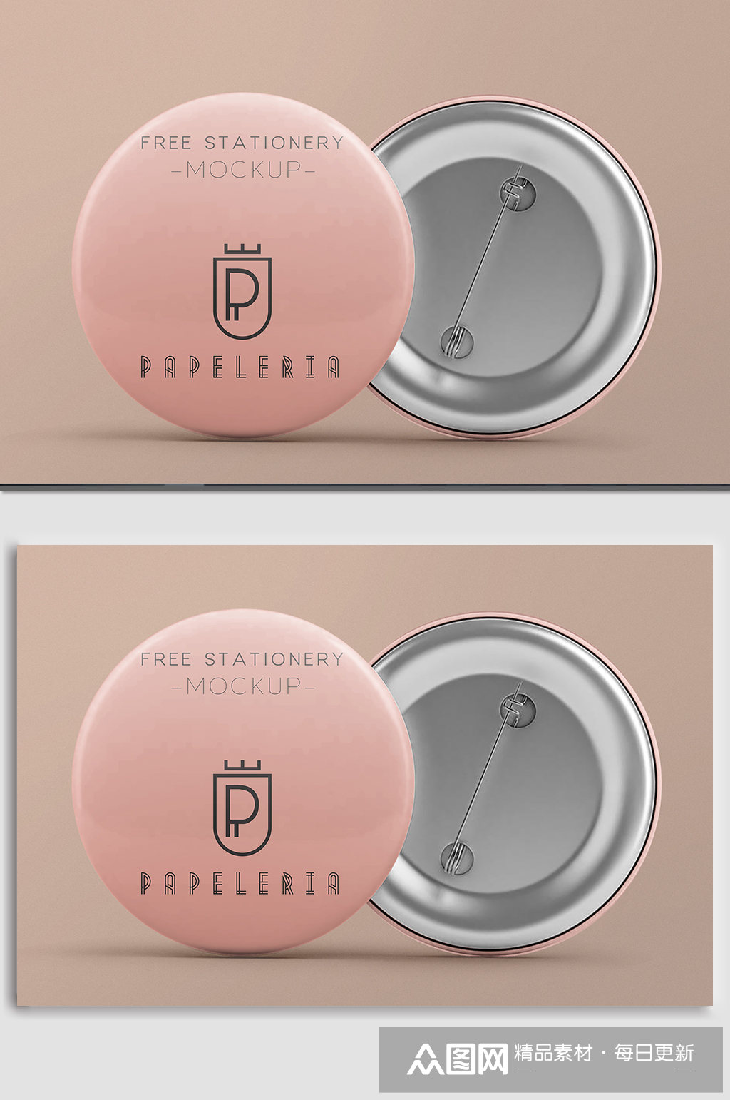 立体展示徽章样机金属胸牌