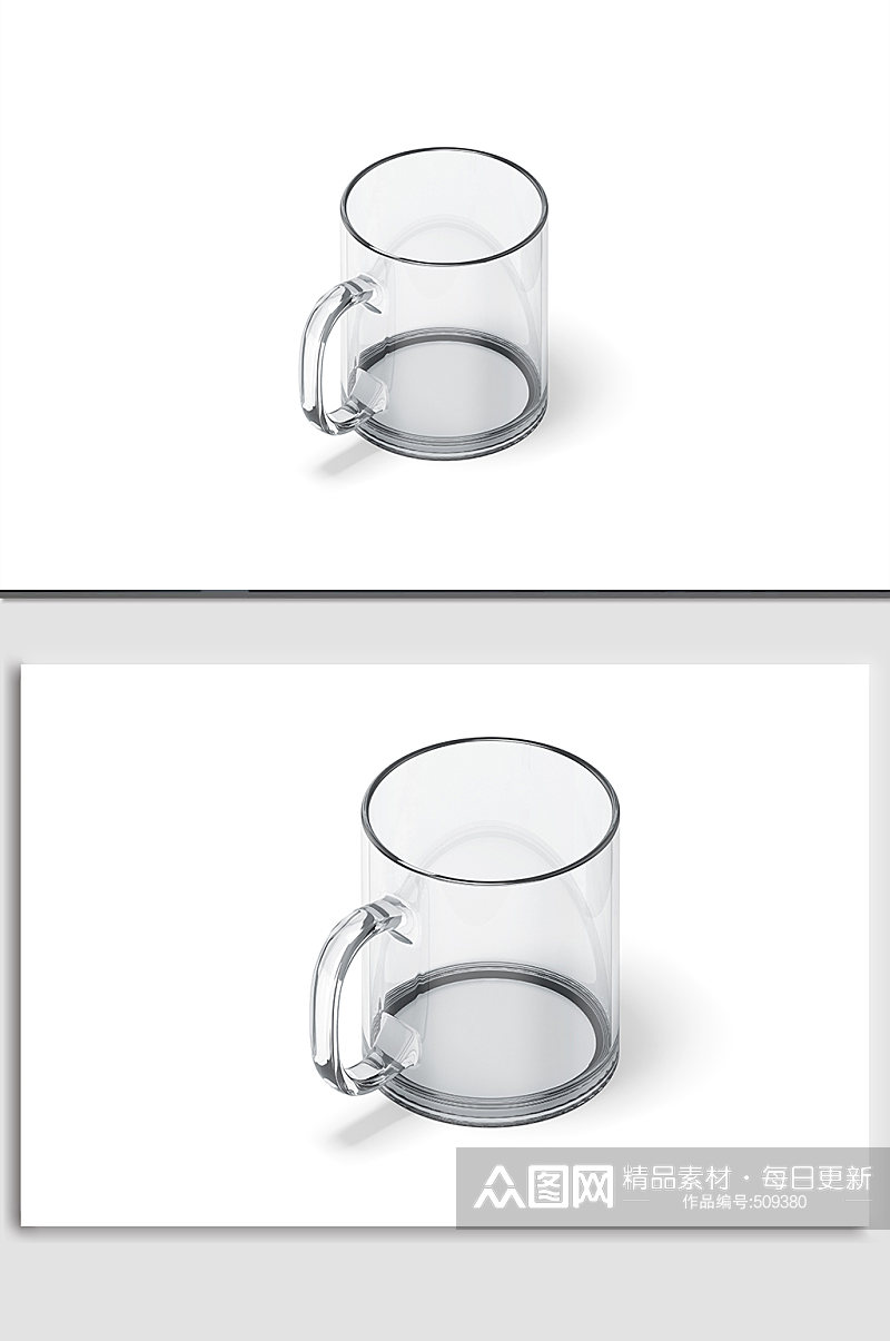 玻璃杯茶杯样机展示素材