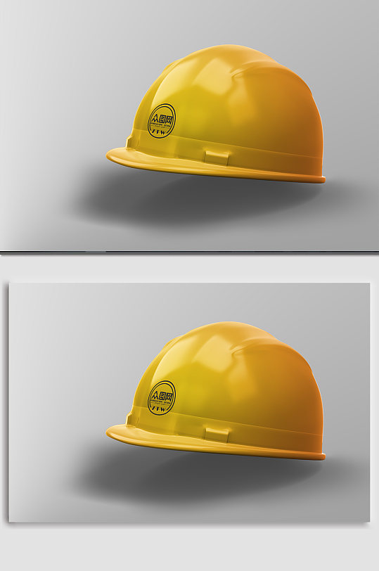 黄色安全帽头盔样机