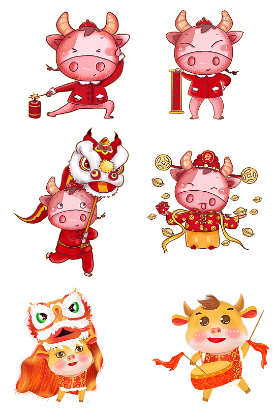 2021年牛年卡通