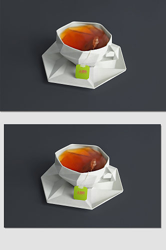 红茶茶包包装贴图样机
