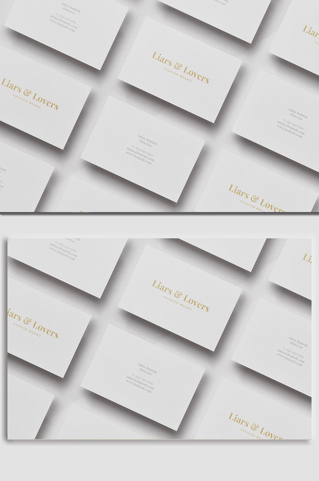 白色名片烫金样机展示