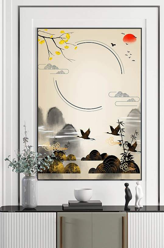 新中式简约大气装饰画-众图网