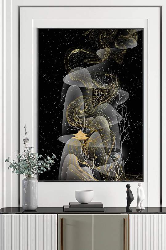 烫金装饰图案装饰画-众图网