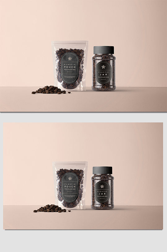 咖啡豆包装设计 玻璃瓶咖啡罐样机