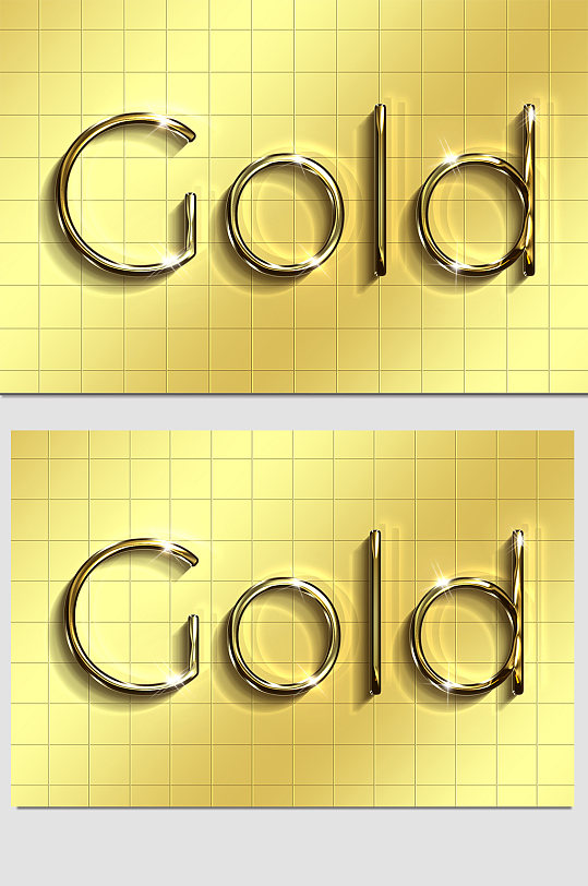 金色logo英文字体效果
