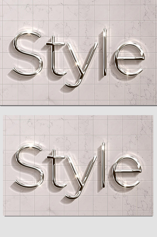 logo英文银色字体效果-众图网