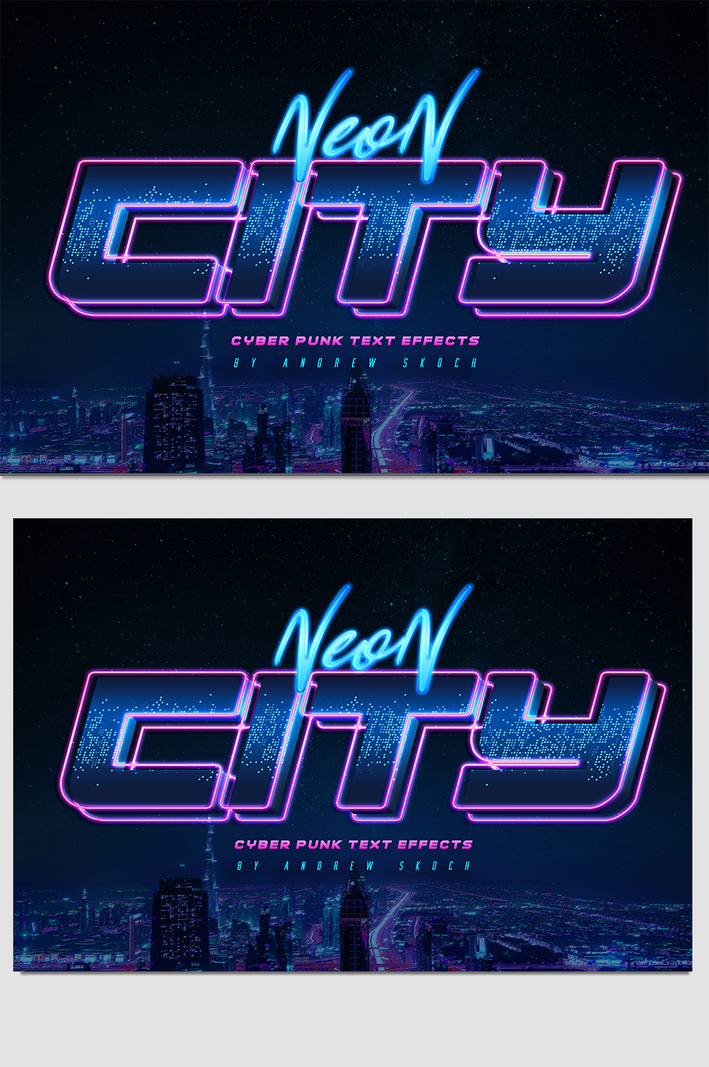 城市科技荧光字体效果