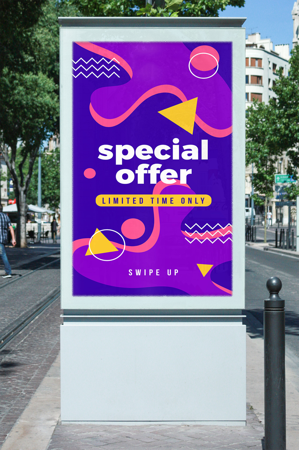 路边广告灯箱样机素材