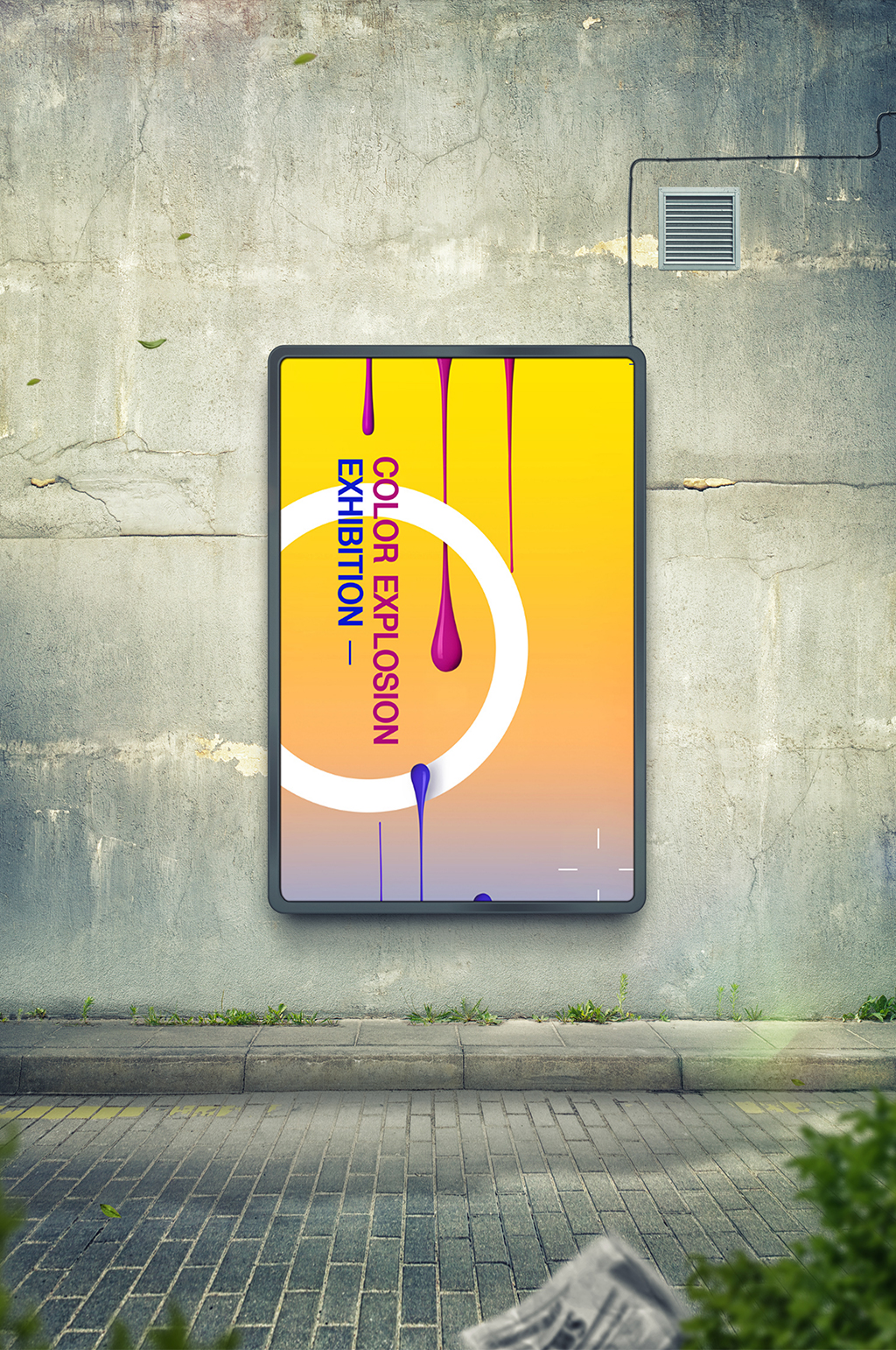 广告墙体灯箱样机素材