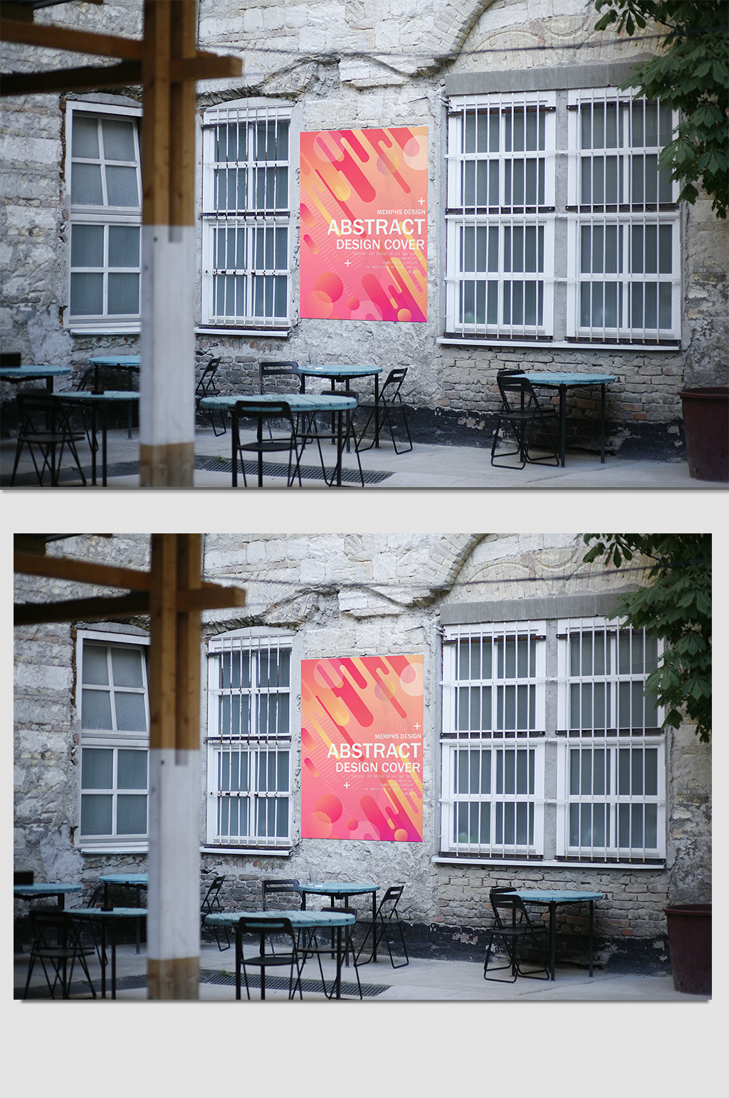 广告窗户贴灯箱样机