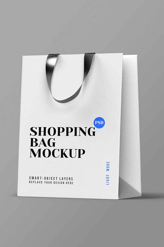 公司白色手提袋购物袋样机模型贴图-众图网
