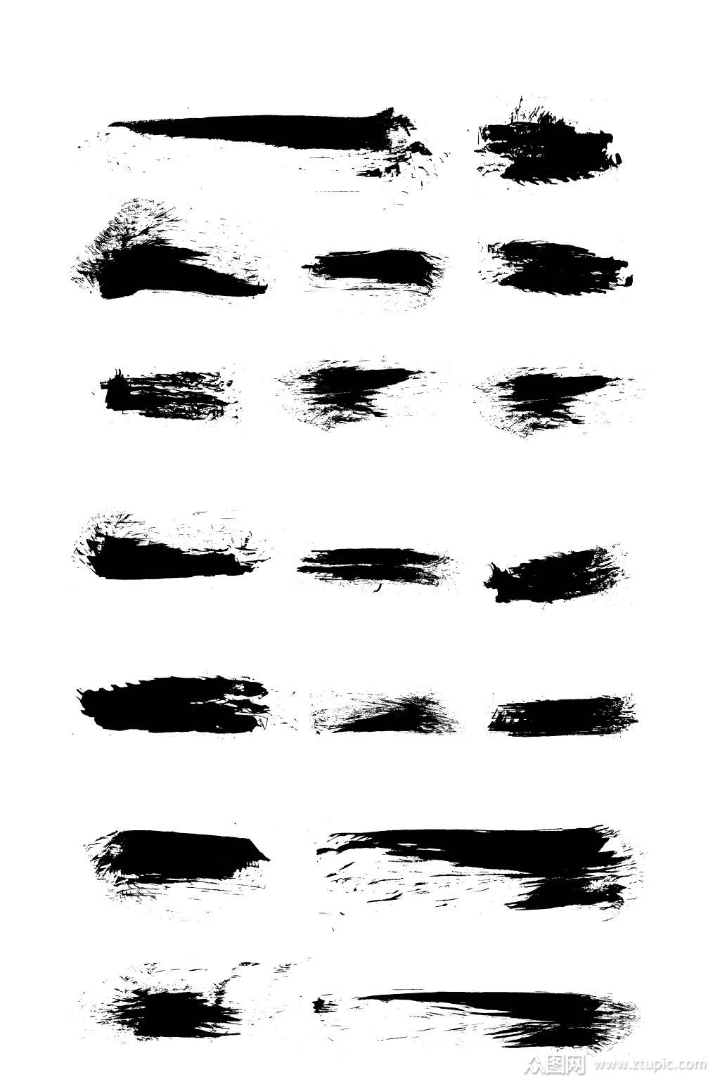 ai毛笔矢量水墨笔刷笔触素材