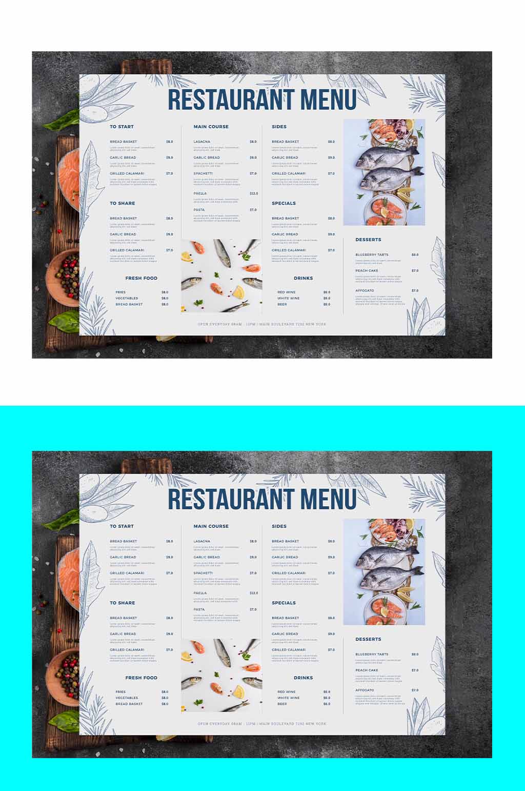 菜单设计制作模板免费图片